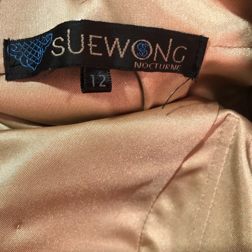 Sue Wong Nocturne Black Strapless Long Sequin Beaded Dress Sz 12 - Picture 5 of 6